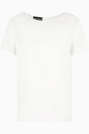 Emporio Armani Short-sleeved silk satin blouse