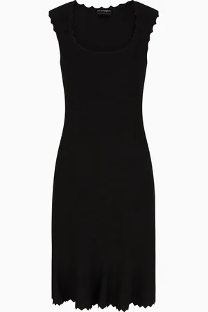Emporio Armani Knitted dress with scalloped edges