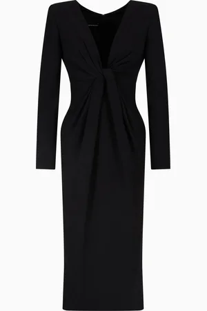 Emporio Armani Technical-cady midi dress with torchon