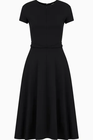 Emporio Armani Short-sleeved dress in Milano-stitch fabric