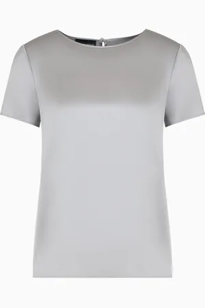 Emporio Armani Short-sleeved silk satin blouse