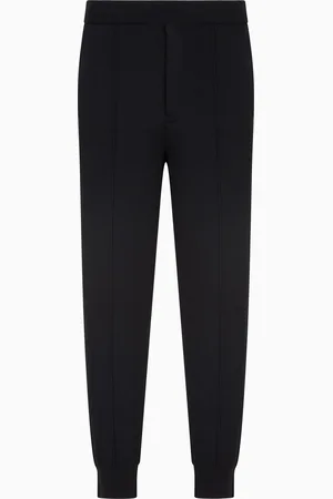 Emporio Armani Plain-knit joggers with front ribs