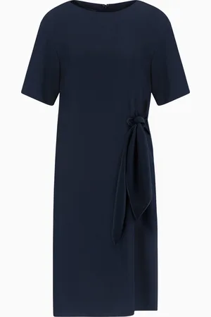 Emporio Armani Fluid technical fabric dress with knot
