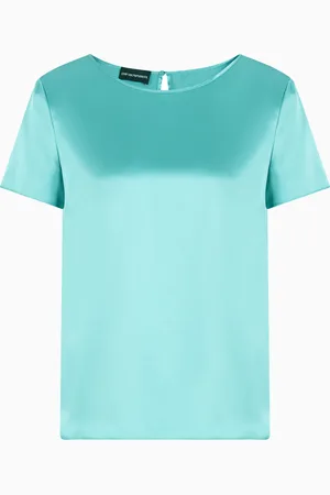 Emporio Armani Short-sleeved silk satin blouse