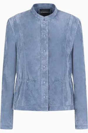 Emporio Armani Goat suede jacket with guru collar