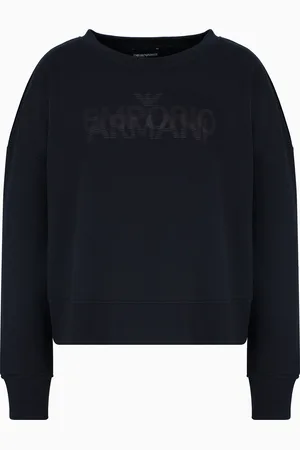 Emporio Armani Sweatshirt in French terry cotton with oversized logo
