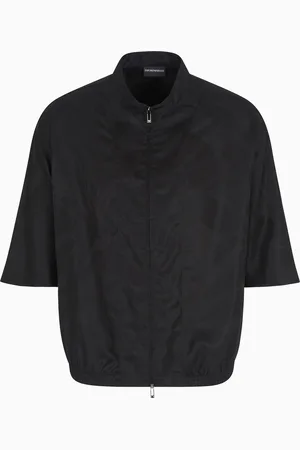 Emporio Armani ASV full-zip shirt jacket in oversized floral Lyocell jacquard