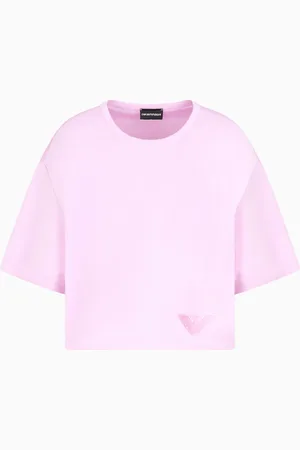 Emporio Armani Short-sleeved interlock jersey sweatshirt