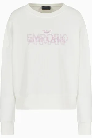 Emporio Armani Sweatshirt in French terry cotton with oversized logo