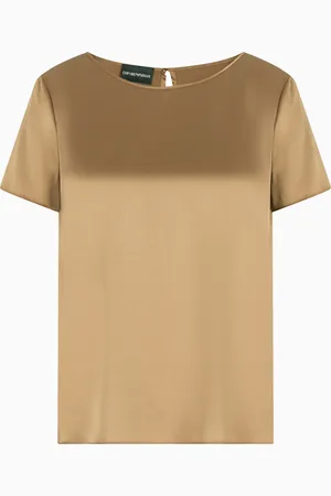 Emporio Armani Short-sleeved silk satin blouse