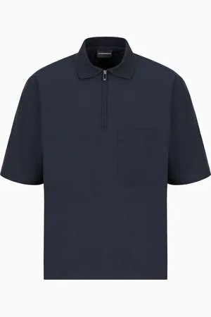 Emporio Armani Silk and cotton-blend shirt with polo collar