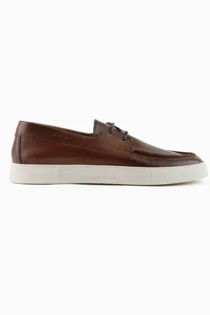 Emporio Armani Dappled leather boat shoes