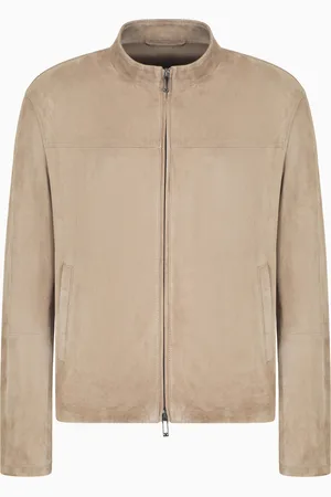 Emporio Armani Suede goatskin full-zip jacket