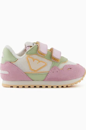 Emporio Armani Mesh sneakers with suede details and eagle patch