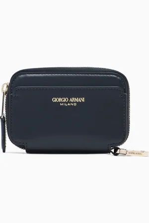 Giorgio Armani Leather mini wraparound-zip wallet