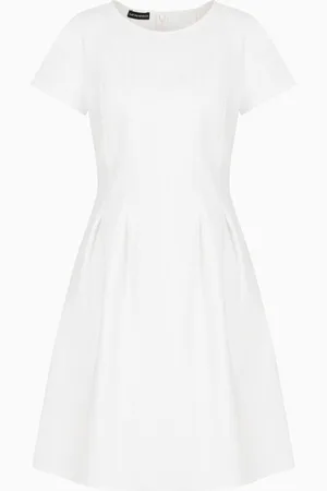 Emporio Armani Couture cotton blend dress with pleats