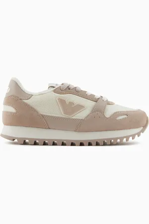 Emporio Armani Mesh sneakers with suede details and eagle patch