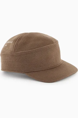 Emporio Armani Wool cloth hat with logo embroidery