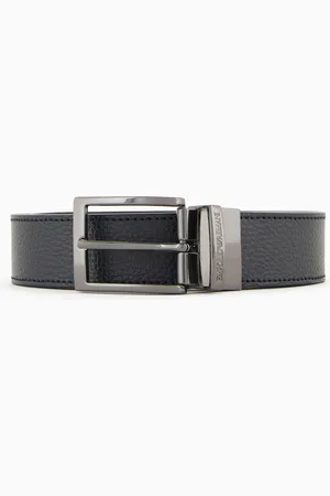 Emporio Armani Palmellato-leather printed reversible belt