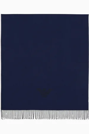 Emporio Armani Fringed scarf with eagle print