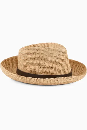Emporio Armani Woven raffia hat