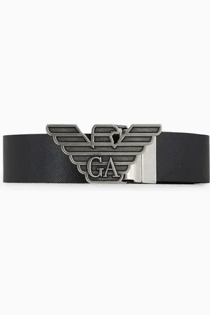 Emporio Armani Gift box with reversible belt in Saffiano leather and interchangeable buckle