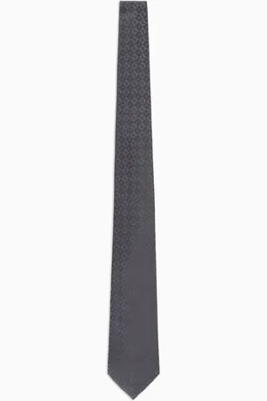Emporio Armani Pure silk eagle and check jacquard tie