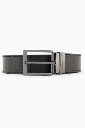 Emporio Armani Palmellato-leather printed reversible belt