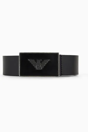 Emporio Armani Leather belt with eagle plate