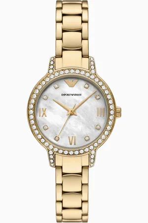 Emporio Armani Three-Hand Gold-Tone Stainless Steel Watch
