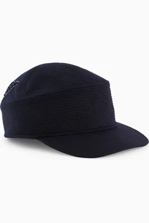 Emporio Armani Wool cloth hat with logo embroidery
