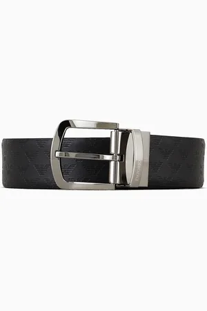 Emporio Armani Reversible leather belt with all-over monogram