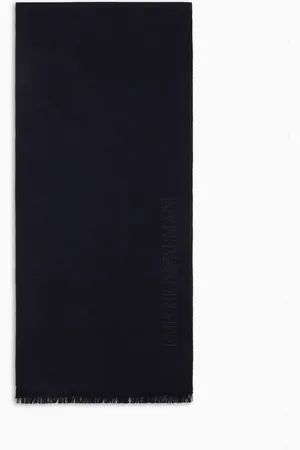Emporio Armani Wool scarf with jacquard logo lettering