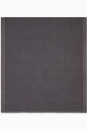 Emporio Armani Modal and cotton stole with all-over jacquard logo