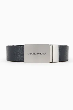 Emporio Armani Reversible leather belt with logo buckle