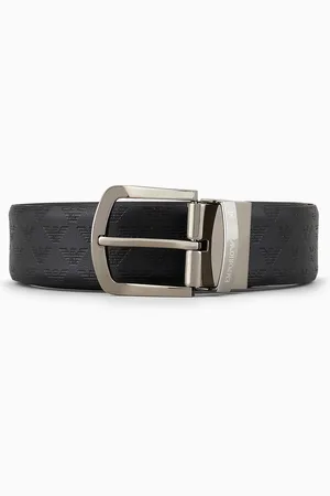 Emporio Armani Reversible leather belt with all-over monogram