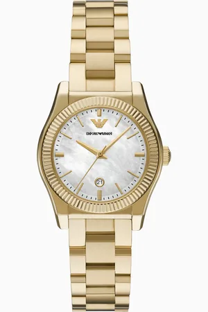 Emporio Armani Three-Hand Date Gold-Tone Stainless Steel Watch