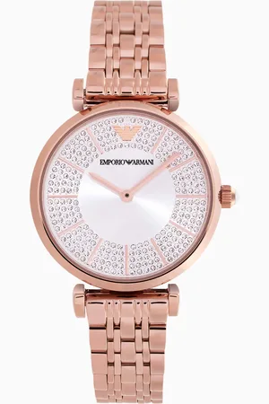 Emporio Armani Two-Hand Rose Gold-Tone Stainless Steel Watch