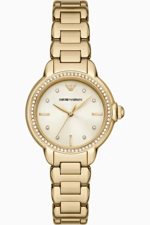 Emporio Armani Three-Hand Gold-Tone Stainless Steel Watch