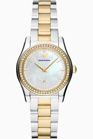 Emporio Armani Three-Hand Date Two-Tone Stainless Steel Watch