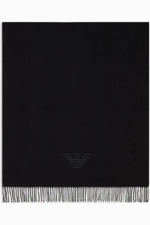 Emporio Armani Fringed scarf with eagle print