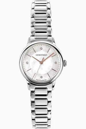Emporio Armani Swiss Made Three-Hand Stainless Steel Watch