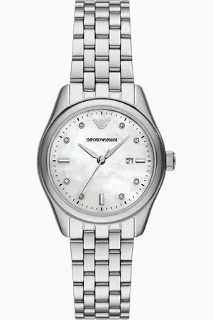Emporio Armani Three-Hand Date Stainless Steel Watch