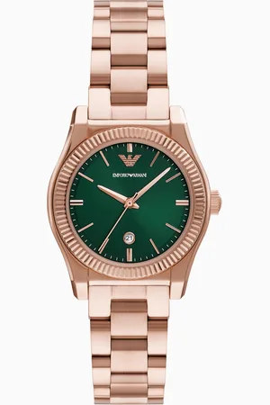 Emporio Armani Three-Hand Date Rose Gold-Tone Stainless Steel Watch