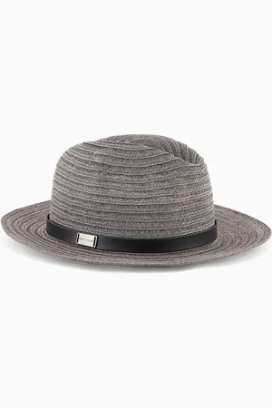 Emporio Armani Braided hemp hat with band
