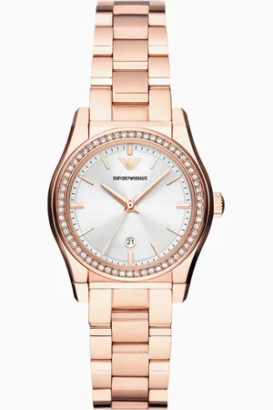 Emporio Armani Three-Hand Date Rose Gold-Tone Stainless Steel Watch