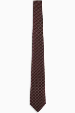 Emporio Armani Silk-blend tie with op-art jacquard
