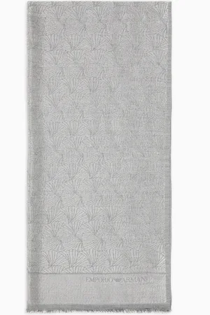 Emporio Armani Stole with all-over ginkgo jacquard pattern