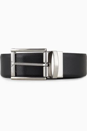 Emporio Armani Reversible leather belt with one side in palmellato leather