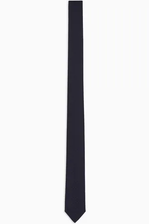 Emporio Armani Pure silk tie with jacquard monogram